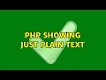 php showing just plain text