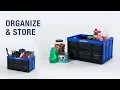 Buy now On amazon CleverMade Collapsible Storage Bin Black 3PK - 62L 16 Gal Stackable