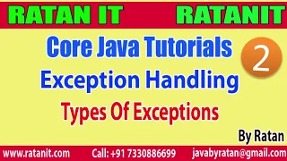 Core Java Exception Handling -2 Types Of Exceptions By Ratan Sir