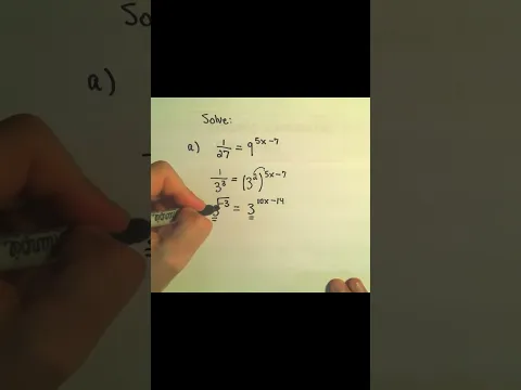 Solve as Exponential Equation Using Like Bases #algebra #exponentialequation