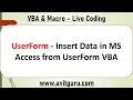 UserForm - Insert Data in MS Access from UserForm VBA AVIT GURU