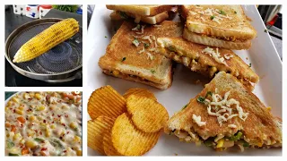 2 Amazing Bhutta-Corn  Snacks | Cheesy Corn | Corn Paneer sandwich Reci | Healthy Kids snacks ideas