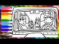 Draw And Color Bluey And Her Family In The Car Drawings For Kids