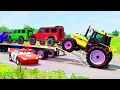 Download Lagu TRANSPORTING PIXAR CARS \u0026 FRUITS WITH COLORED \u0026 JOHN DEERE vs CLAAS vs TRACTORS - BeamNG.drive #962