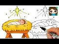 How to Draw Baby Jesus EASY Star of Bethlehem Nativity Scene