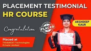Placed Student Review for HR Training in Chandigarh -Arshdeep Kaur