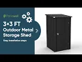 Patiowell Storage Shed - 3 x 3 FT Assembly