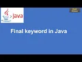 32 Java Tutorial Final Keyword in Java with Examples Zest Prime