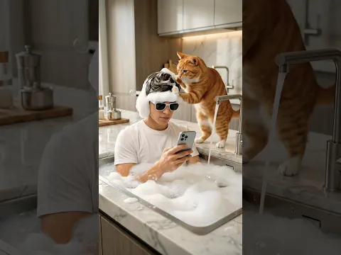Mon CHAT lave mes CHEVEUX ! 🐱🧼 ASMR Incroyable