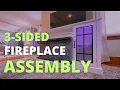 Oneinmil 36 3-Sided Glass Fireplace TV Stand Assembly Red Barrel 70 Farmhouse TV Stand Fireplace