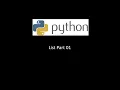 Python List Part 01