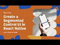 Create Segmented Control in React Native with JUST 3 Lines of Code Expo Tutorial 2025