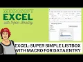 Easy Excel Macro for Smart Data Input - Select from a List
