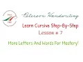 Learn Cursive Step-By-Step Lesson 7