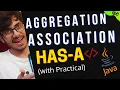 Aggregation Association HAS-A Relationship in Java OOPs Java tutorial in hindi