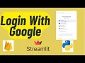 Streamlit Firebase Login with Google