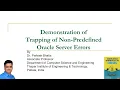 Demonstration of Trapping of Non-Predefined Oracle Server Errors