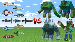 which Minecraft SWORD is the STRONGEST against MINECRAFT ZOMBIE BOSSES ?
