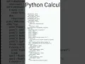 Python Calculator Coding