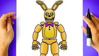 How to DRAW SPRING BONNIE Full Body - Five Nights at Freddy s