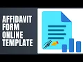 Affidavit Form Online Template - How To Fill Affidavit Form Online