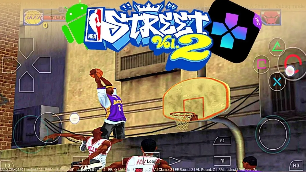 NBA Street Vol. 2 - PS2 Emulator Android Gameplay [Damon Ps2 PRO] - Game APK Mobile