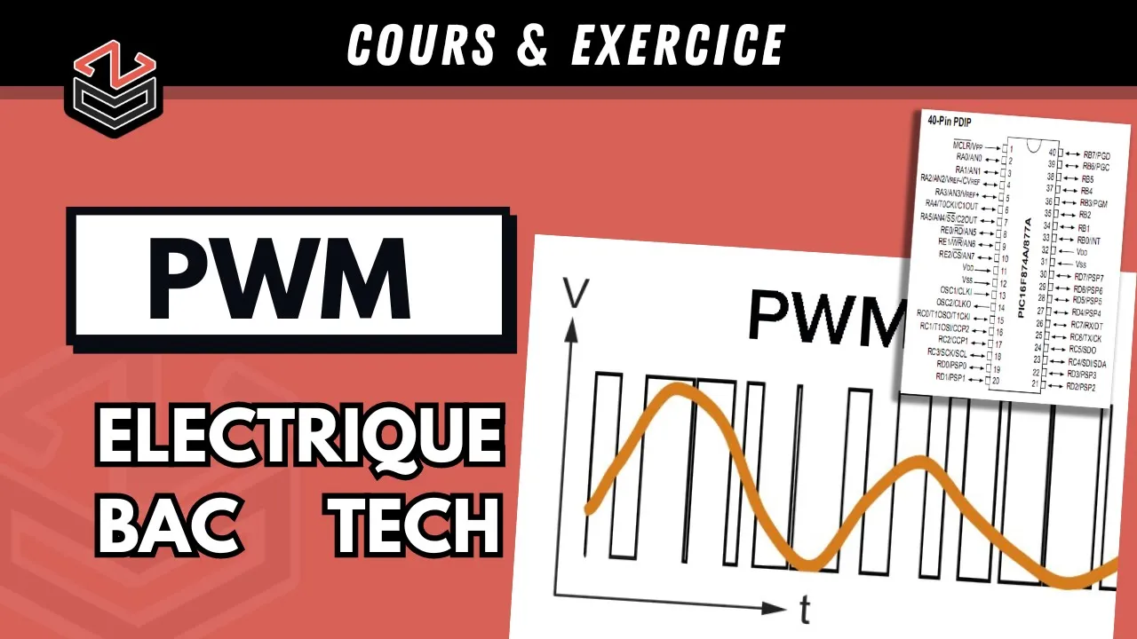 ÉLECTRIQUE ⚡  :   Moteur  à courant continu + PIC  (PWM)