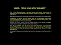HEAD TITLE AND BODY ELEMENTS IN HTML