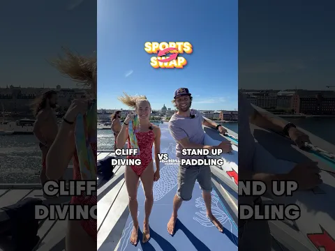 SUP 🔄 cliff diving sports swap unlocked #shorts