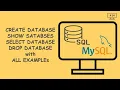 create show and drop database in mysql workbench with example