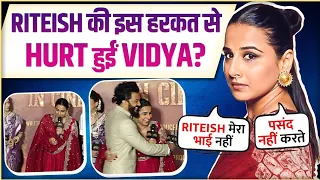 Did Riteish Deshmukh Hurt Vidya Balan Actress Reacts Funny at Raja Shivaji Trailer Launch