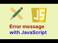 Error message with JavaScript in Oracle Apex
