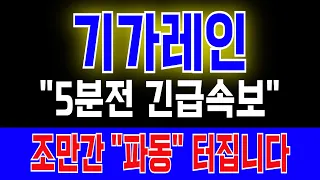 [기가레인 주가전망] "5분전 긴급속보" 오늘 급락은 마지막 흔들기 조만간 "파동" 터집니다