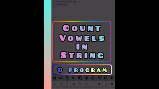 C program to count total number of vowels in a string