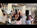 packing up getting rid of everything i own