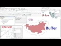 ArcGIS Tutorial for Geoprocessing tools Create Buffers Clip Intersect and Union etc