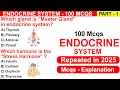 Endocrine Glands mcqs Endocrine system anatomy and physiology hormone mcq
