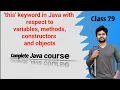 this keyword in java with respect to variables methods constructors and objects