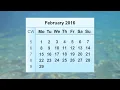 February 2016 Calendar