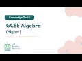GCSE Maths Algebra Knowledge Test Worked Solutions Downloadable Worksheet
