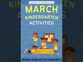 March Kindergarten Morning Work Practice Worksheets