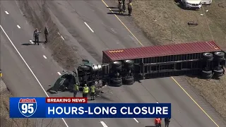 Interstate 95 southbound reopens in Delaware County after truck crash