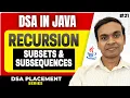 Subsets Subsequences Power Set LeetCode 78 Recursion in java DSA in Java Full Course