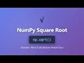 NumPy sqrt Tutorial - Calculate Square Roots Element-Wise in Python