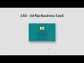 CSS 3d flip Business Card