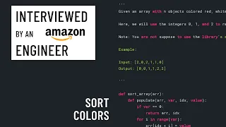 Python interview with an Amazon engineer Sort colors