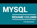 Mysql Tutorial Rename Column In MySql
