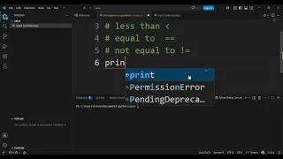 Comparison operators or Relational operators used in Python