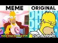 Homer Drops His Donut D Oh Meme vs Original