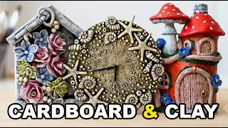 3 Brilliant DIY Wall Decor Ideas | Cardboard & Air Dry Clay Crafts ✨
